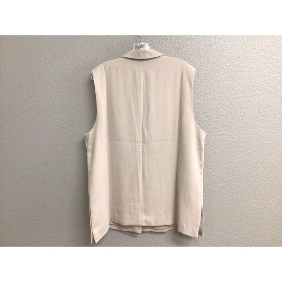 J.Jill Women’s Wearever Easy-Care Blazer Vest Beige Size Large Petite - Picture 8 of 9